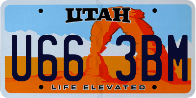 UT license plate U663BM
