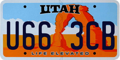 UT license plate U663CB