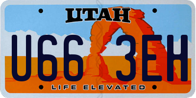 UT license plate U663EH