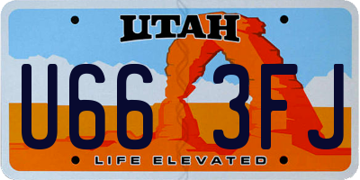 UT license plate U663FJ