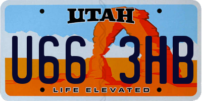 UT license plate U663HB