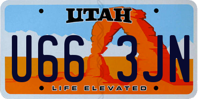 UT license plate U663JN