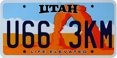 UT license plate U663KM