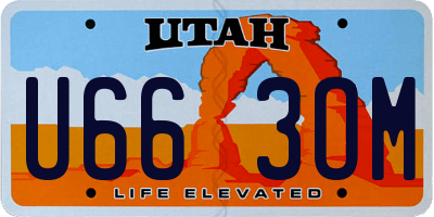 UT license plate U663OM