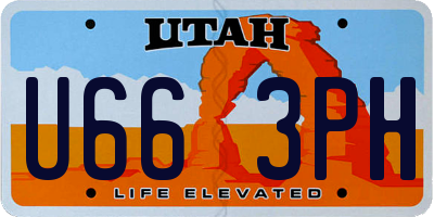 UT license plate U663PH