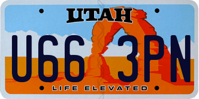UT license plate U663PN