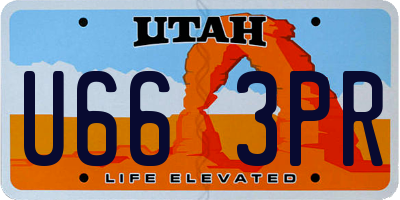 UT license plate U663PR