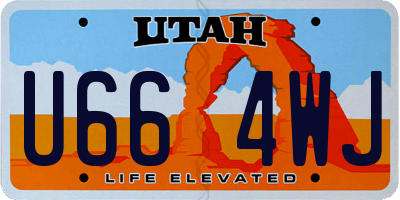 UT license plate U664WJ