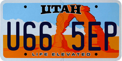 UT license plate U665EP