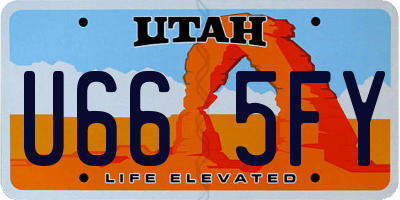UT license plate U665FY