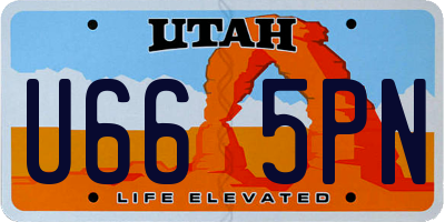 UT license plate U665PN