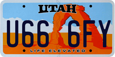 UT license plate U666FY