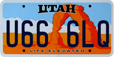 UT license plate U666LQ
