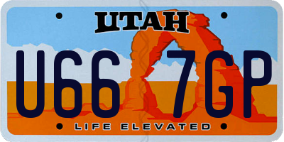 UT license plate U667GP