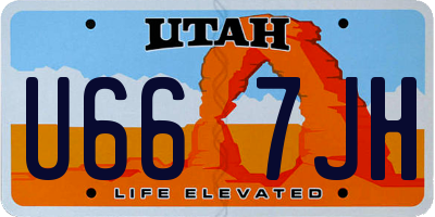 UT license plate U667JH