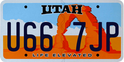 UT license plate U667JP