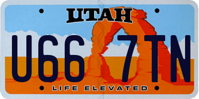 UT license plate U667TN