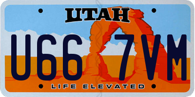 UT license plate U667VM