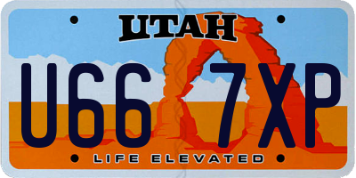 UT license plate U667XP