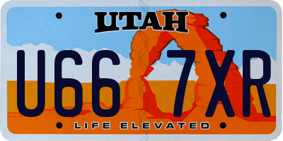 UT license plate U667XR