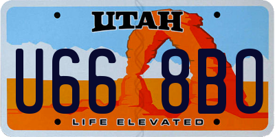 UT license plate U668BO