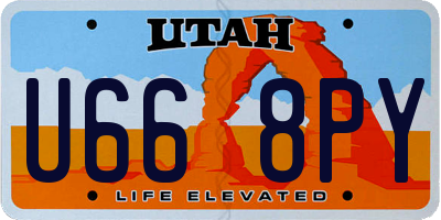 UT license plate U668PY