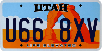 UT license plate U668XV