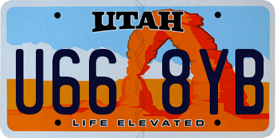 UT license plate U668YB