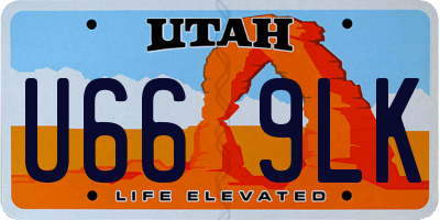 UT license plate U669LK