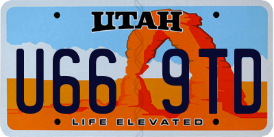 UT license plate U669TD