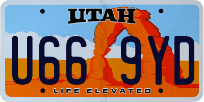 UT license plate U669YD
