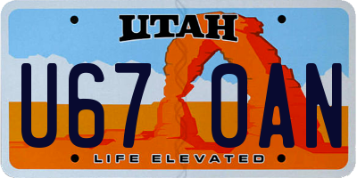 UT license plate U670AN