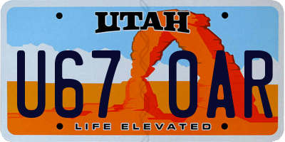 UT license plate U670AR