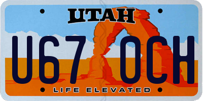 UT license plate U670CH