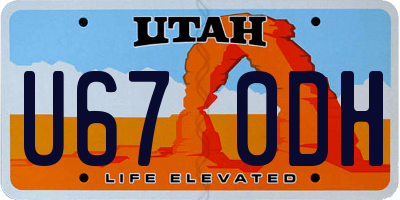 UT license plate U670DH