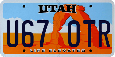 UT license plate U670TR
