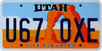 UT license plate U670XE