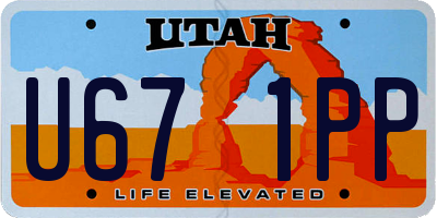 UT license plate U671PP