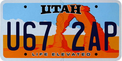 UT license plate U672AP