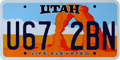 UT license plate U672BN