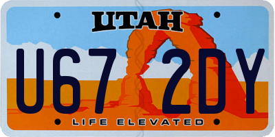 UT license plate U672DY