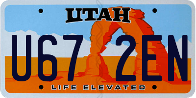 UT license plate U672EN