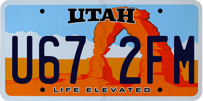 UT license plate U672FM