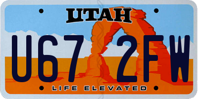 UT license plate U672FW