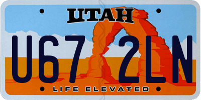 UT license plate U672LN