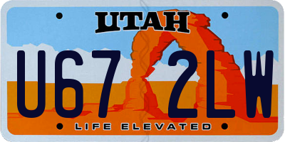 UT license plate U672LW