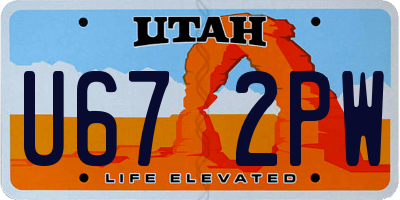 UT license plate U672PW