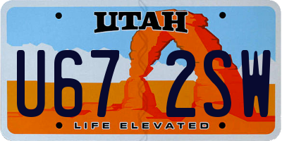 UT license plate U672SW