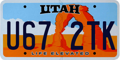 UT license plate U672TK