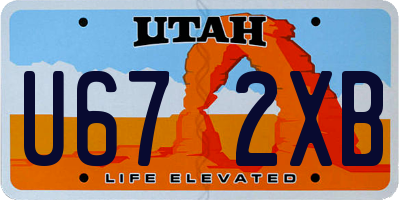 UT license plate U672XB